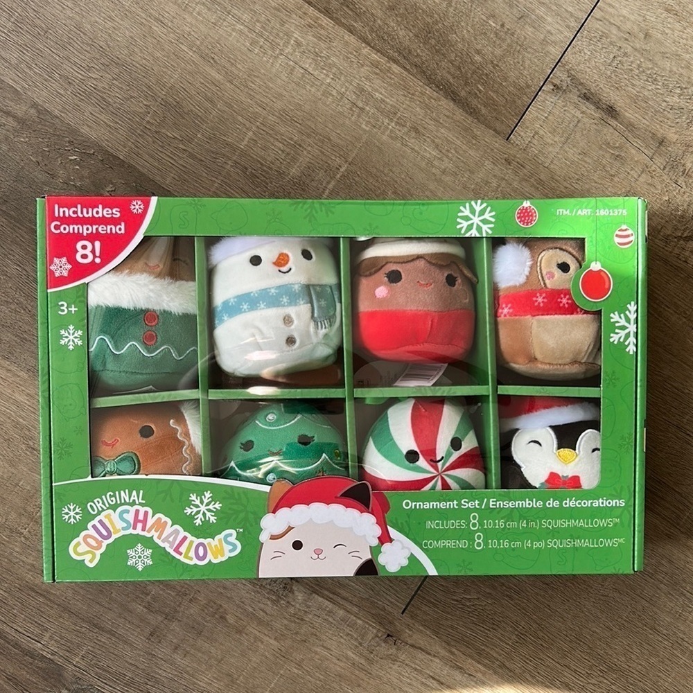 8 pack of Squishmallow ornaments 2023 Collection